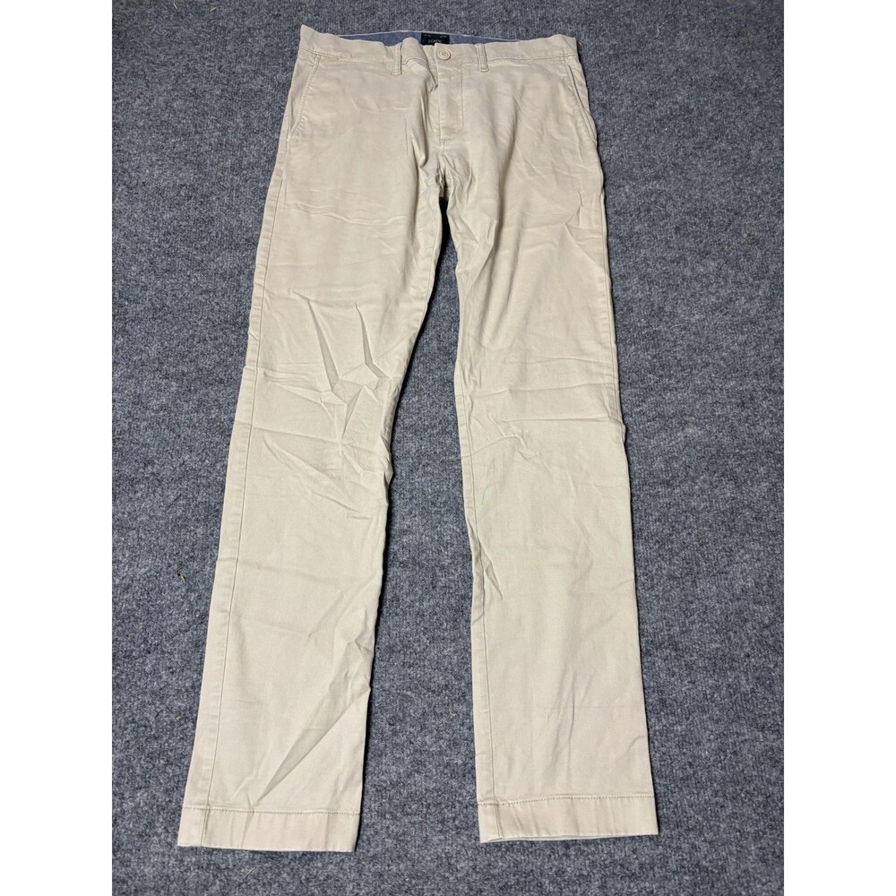 J.CREW Chino Pants Mens 29x32 Beige 484 Slim Tapered Cotton Stretch Casual